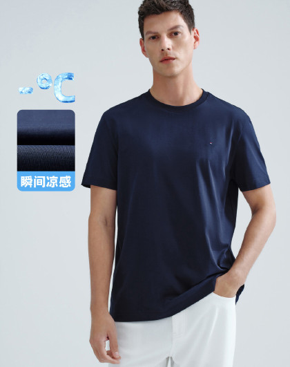 【凉感透气】意大利小帆船 净色简约干爽舒适短袖圆领休闲T恤男