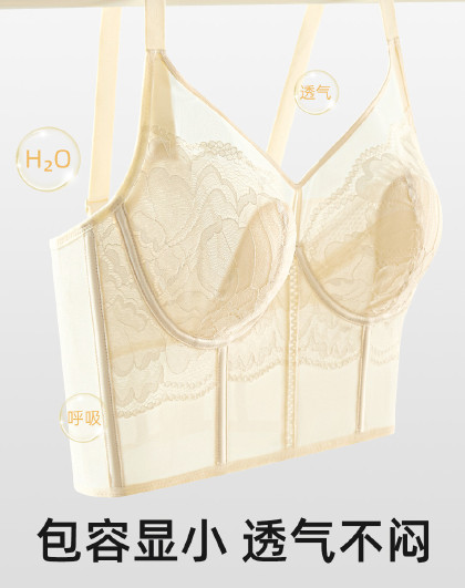 院线级【加高鱼骨调整塑型】奢华宫廷风超薄内衣女文胸承托防下垂