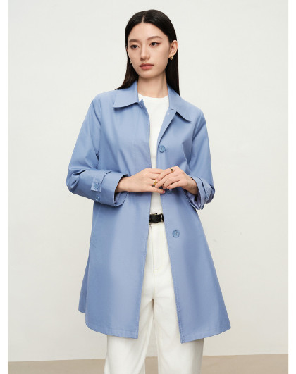 商场同款JZ玖姿韩系休闲中长外套风衣女装秋季JWEQ41202
