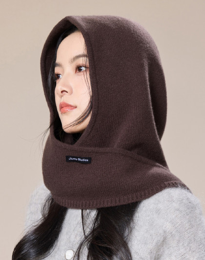 100%羊毛帽子女秋冬时尚高级感保暖针织帽女日系显脸小毛线帽