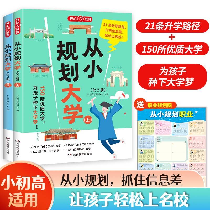 【抖音热销40W+】开心2024新版【从小规划大学】全国各大学的书籍走近解读百所名校目标大学规划选择