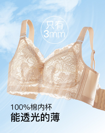 【大包容 大胸显小】无钢圈洞洞蜂巢杯薄款内衣收副乳女士文胸