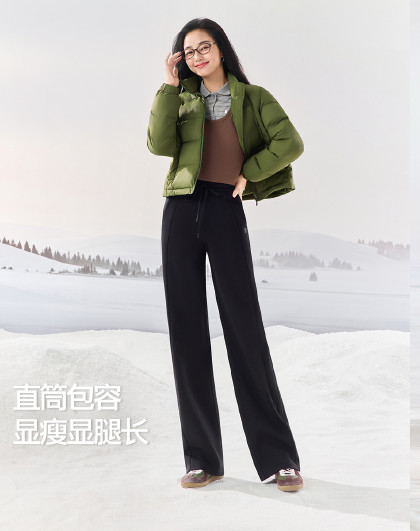 白色裤子卫裤女夏季垂感百搭小个子显瘦高腰阔腿裤休闲裤运动风