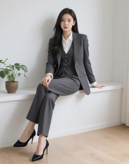 【上衣+裤+马夹】商务女士套装舒适百搭套装女优雅时尚西服套装