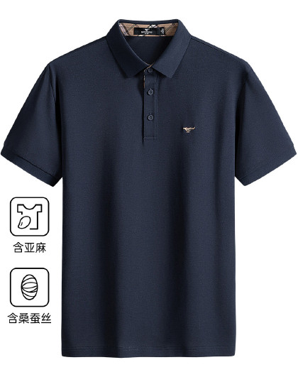 【含亚麻桑蚕丝+凉感科技+不变形领】26夏季抗菌短袖POLO