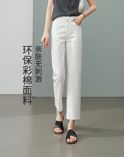 【弹力舒适】软薄显瘦牛仔裤女26夏季新款高腰小个子烟管直筒裤