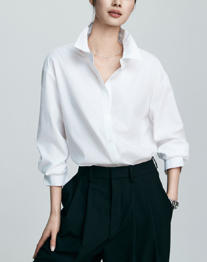 精致通勤OL风气质法式长袖高光衬衫26春夏新品衬衣女宽松职场