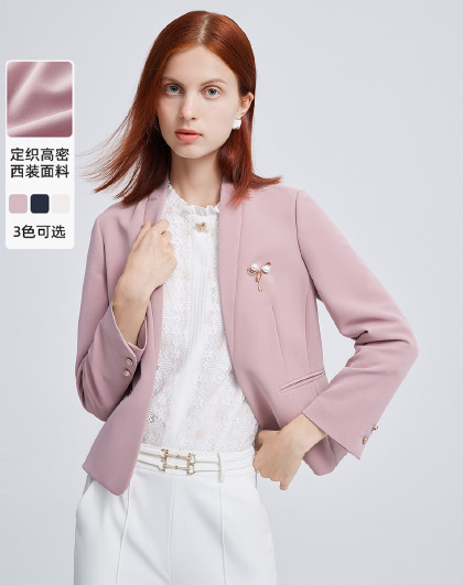 夏季商务通勤纯色百搭透气职业气质女式西服外套