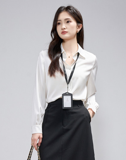 【早八职场通勤衬衫女】高级感小众百搭女式衬衣女上衣2026秋款