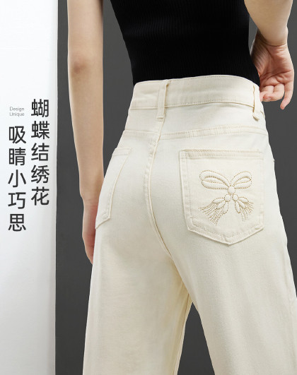 【实穿主义】春夏复古窄版直筒裤清甜感软糯Q弹牛仔裤女小个子
