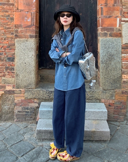 【高腰休闲裤】26年春季款店主自留垂坠舒适阔腿纯棉宽松长裤女