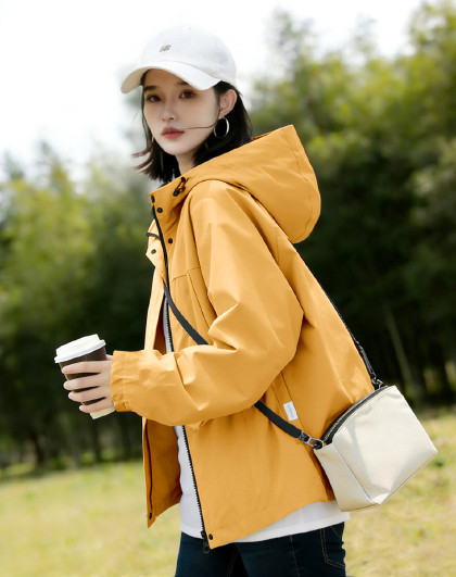 【通勤百搭】外套女春秋2026新品小个子宽松显瘦连帽开衫上衣