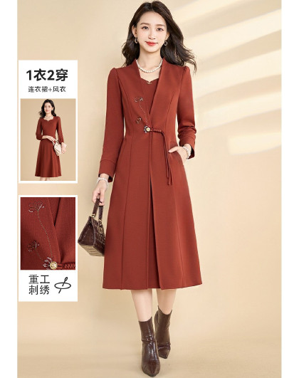 【外套+连衣裙两件套】春季喜宴穿搭时尚气质高级感礼服女式套装