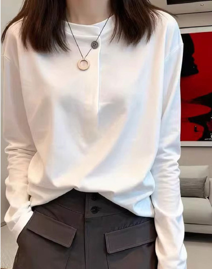 高品质长袖t恤女式春秋新款高级感可外穿遮肉显瘦内搭打底衫上衣