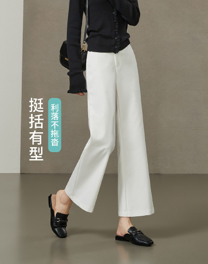 【挺括有型】高级感垂感显瘦休闲裤女26春秋季新九分气质喇叭裤