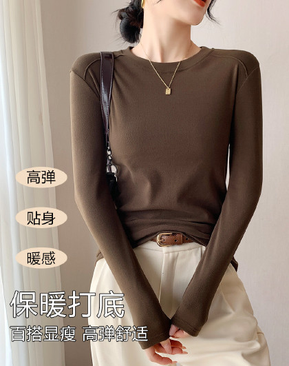【修身显瘦系列】春秋百搭圆领女士打底衫女上衣内搭女士秋衣女