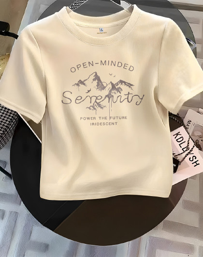 100%棉t恤夏季透气吸汗纯棉短袖t恤女士运动t恤小个子短款显瘦