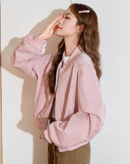 棒球服夹克外套女廓形宽松拉链开衫休闲百搭利落小个子休闲外套女