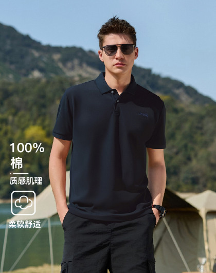 【100%纯棉】高品质重磅珠地短袖男式Polo衫休闲纯色T恤