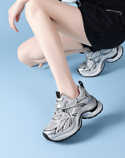 【秒高6CM】显高厚底跑步鞋百搭网面运动鞋休闲鞋女老爹鞋女鞋
