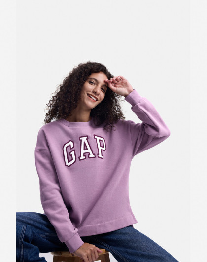 Gap女装春款碳素磨毛字母大logo抓绒卫衣休闲上衣634496