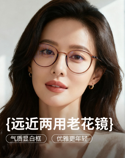 远近两用智能老花镜女时尚显年轻高档品牌正品高清防蓝光中老年人