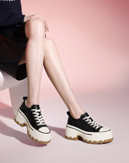 【牛皮】厚底老爹鞋夏季圆头女鞋小个子显高不累脚运动休闲鞋